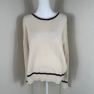 Rachel Zoe 100% Cashmere Sweater Womens Large Ivory Capsule Wardrobe Minimalist